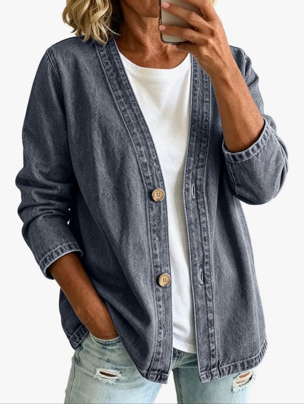 ⚫️ Women’s Denim Jacket – Black | Size 2X